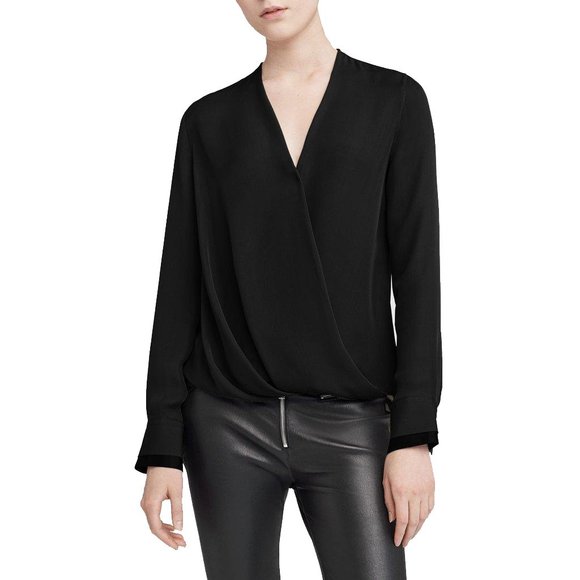 rag & bone Tops - Rag & Bone black wrap over flowy silk blouse top